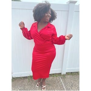 Luxury Red Satin dress